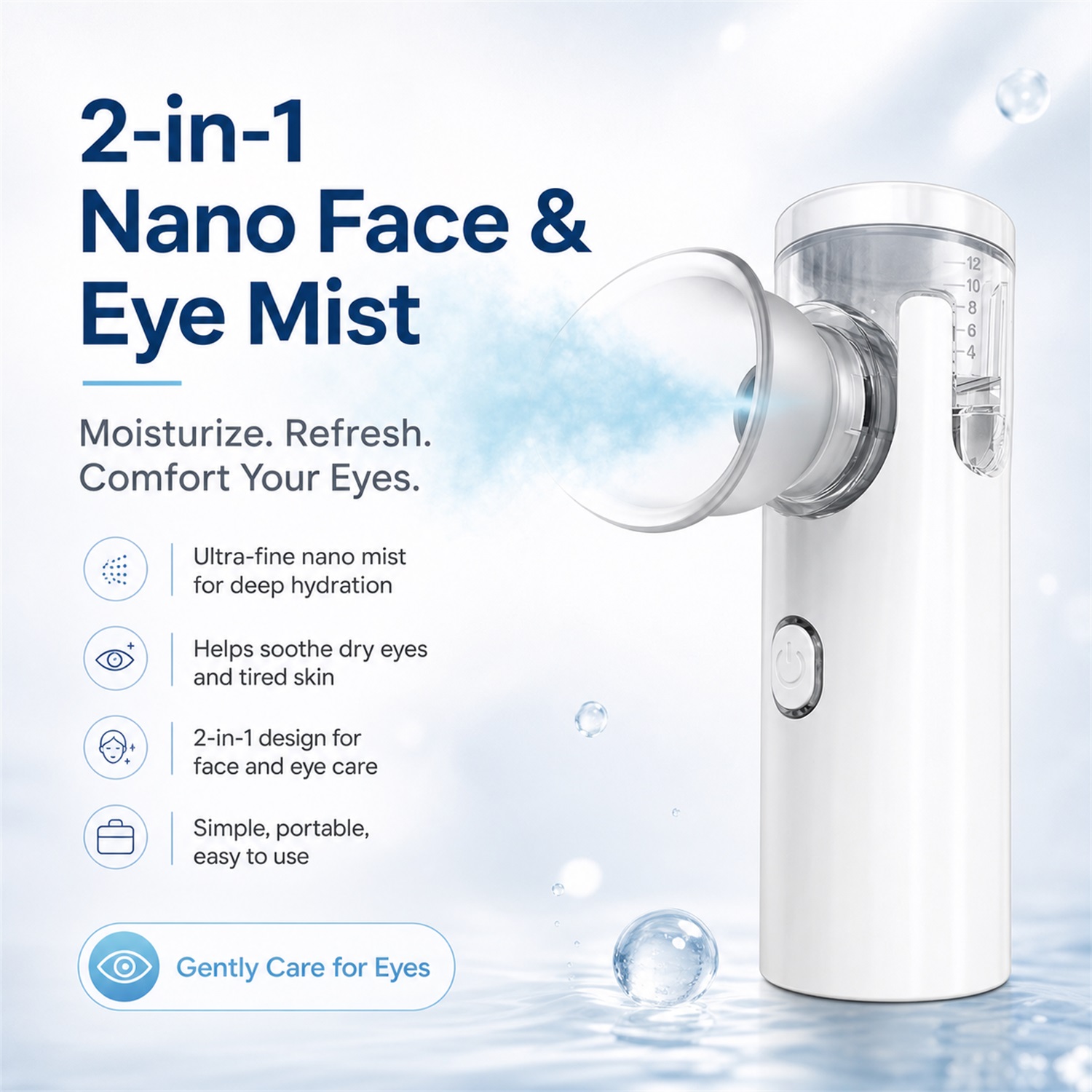 Face Steamer - Nano Spray Oogmassageapparaat Gezichtsspray Luchtbevochtiger USB